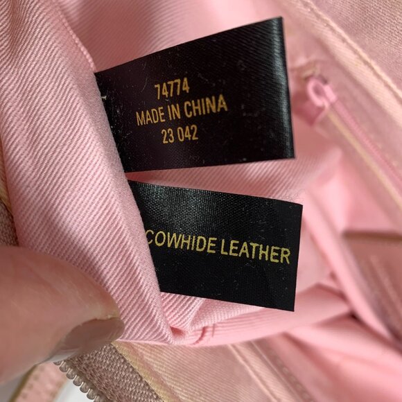 Etienne Aigner Ballet Pink Leather Shoulder Bag Zip Closure Dividers Pockets - Picture 12 of 16